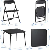Ensemble table et chaises pliantes, chaises pliantes rembourrées en cuir, ensemble de table d'activités pour enfants pour manger, lire, jouer 2