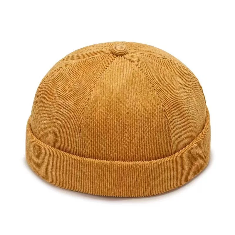 Mowen's Corduroy Beanie Hat Korean Version Street Hat Beanie Melon Skin Caps Fashion Versatile Adjustable Guppi Hip Hop
