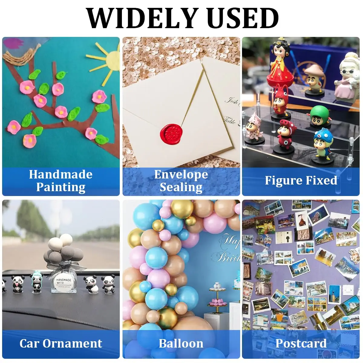 300 Pcs Clear Removable Sticky Double Sided Gel Glue Putty for Action Figure, Hanging Things Pictures Poster Office Decor