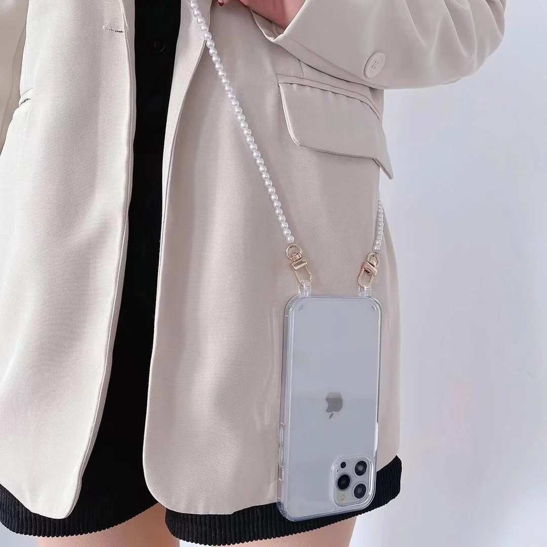 Luxurious Knitted Pearl Beaded Lanyard and Handbag Chain Strap
