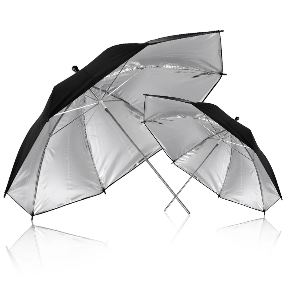 Reflective Umbrella Photo Studio Set 33' 84 cm Silver White Soft Light Umbrella + Dual-use 4 Pieces Photography Accessories camera umbrella
