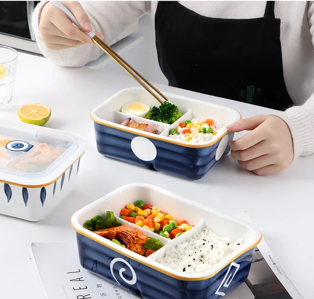 Buydeem Ceramic Lunch Box Piggy Box Portable Bento Box Fresh Box with Lunch  Meal Box Microwave Steamer Oven Applicable - AliExpress