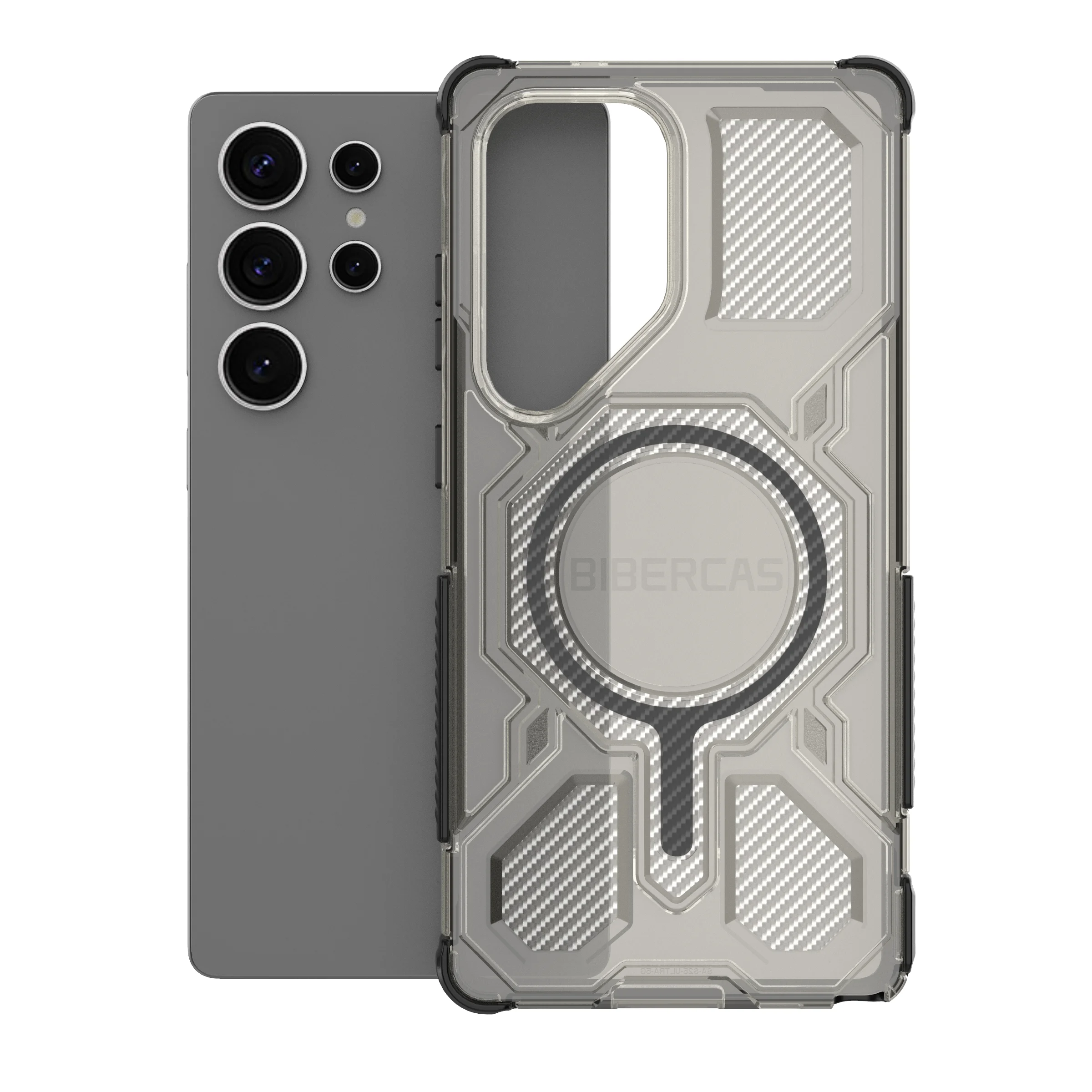 Magnetic Military Armor Phone Case with Wireless Charging & Anti-Drop Protection
