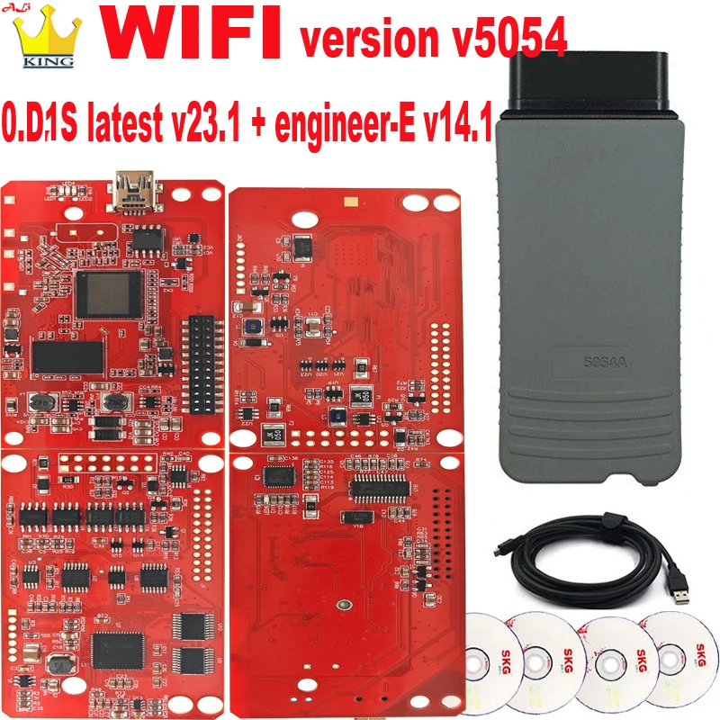 

V5054A WIFI Version Support OD v23.1 Free Engineering-E V14.1 v6154A OKI obd2 cable Full Support VWAu-di Sk0-da Diagnostic tool