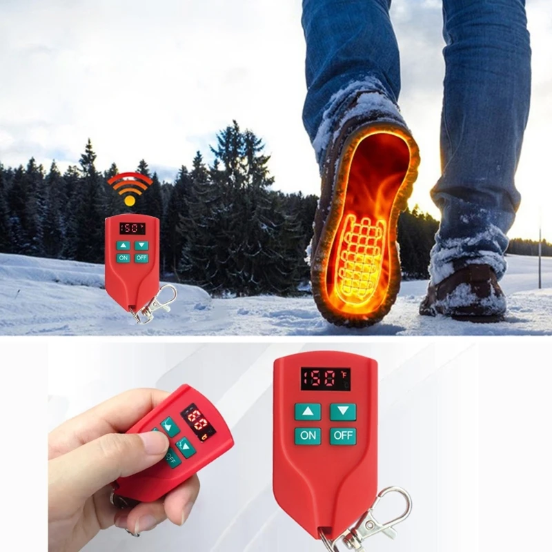Heated Shoe Insoles Adjustable Temperature Wireless Foot Warmer Cold Weather Shoe Inserts for Hunting Hiking Camping 6