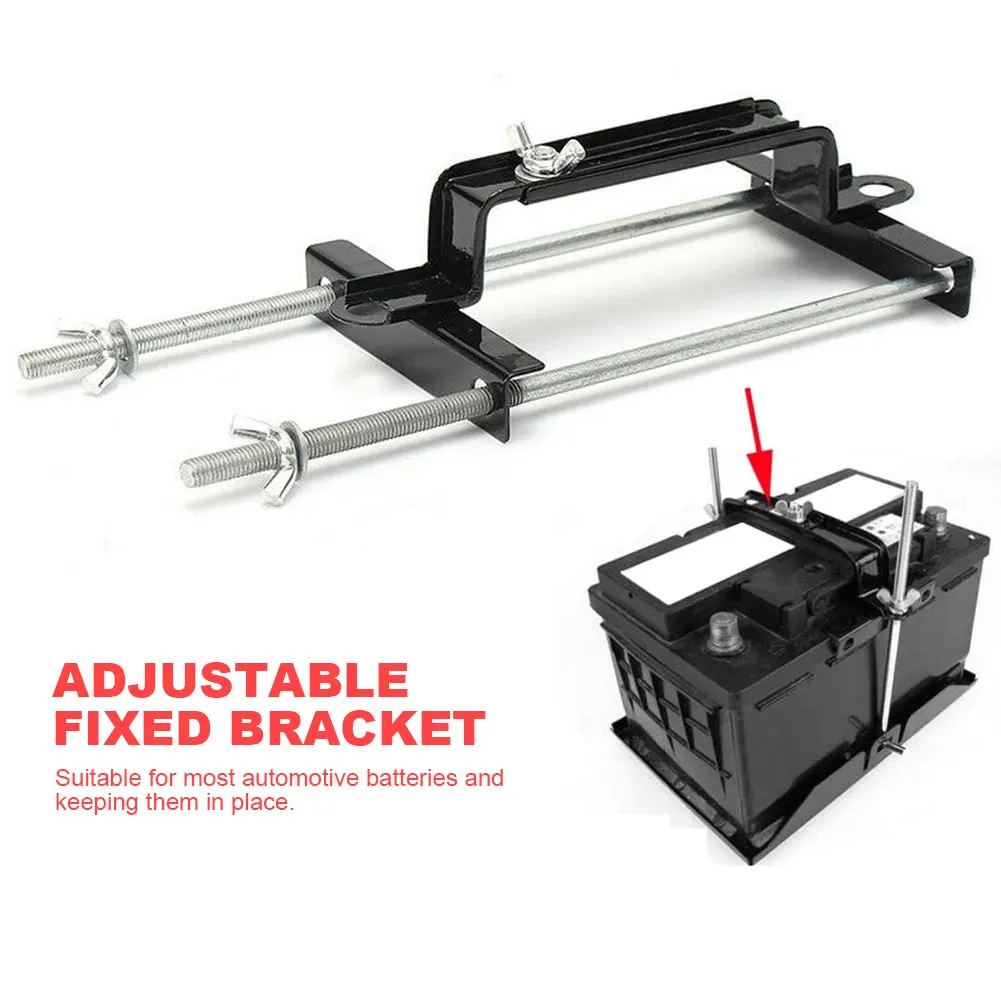Battery Holder Adjustable Car Crossbar Battery Bracket Holder Durable Battery Retainer Rust Proof Crossbar Holder Thickened for Car SUV