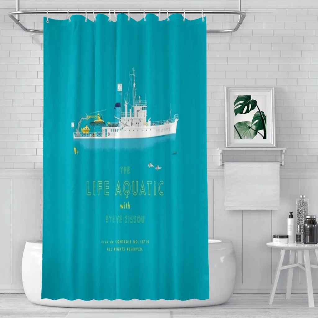 

The Life Aquatic with Steve Zissou Shower Curtain for Bathroom Aesthetic Room Decoration