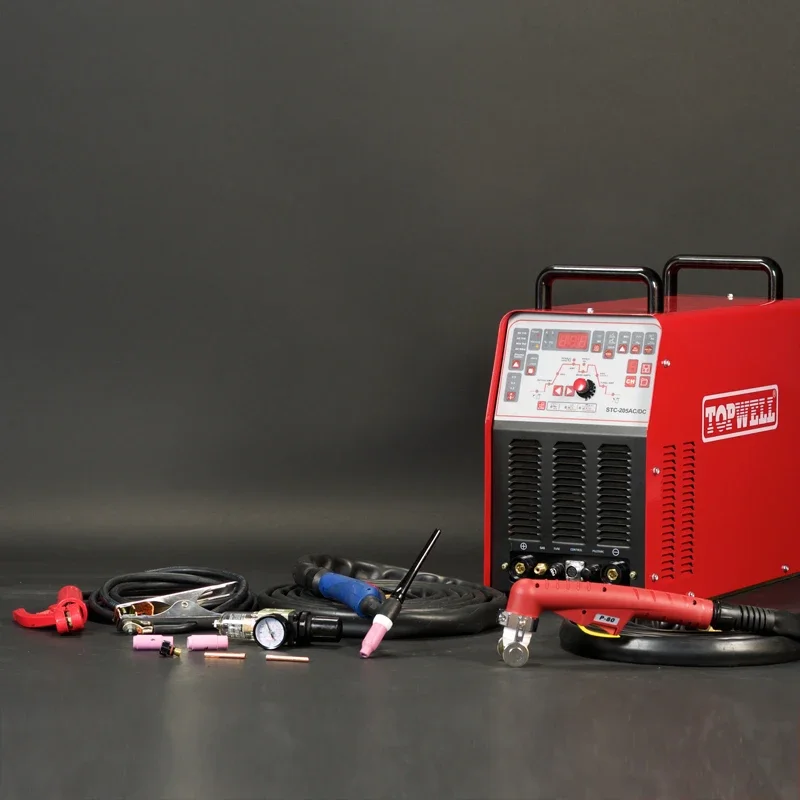 Ac Dc Tig Plasma Cutting 4-in-1 Combo Multifunction Welding Machine STC-205AC/DC Spare Parts Carton Multifunctional Provided Red 5