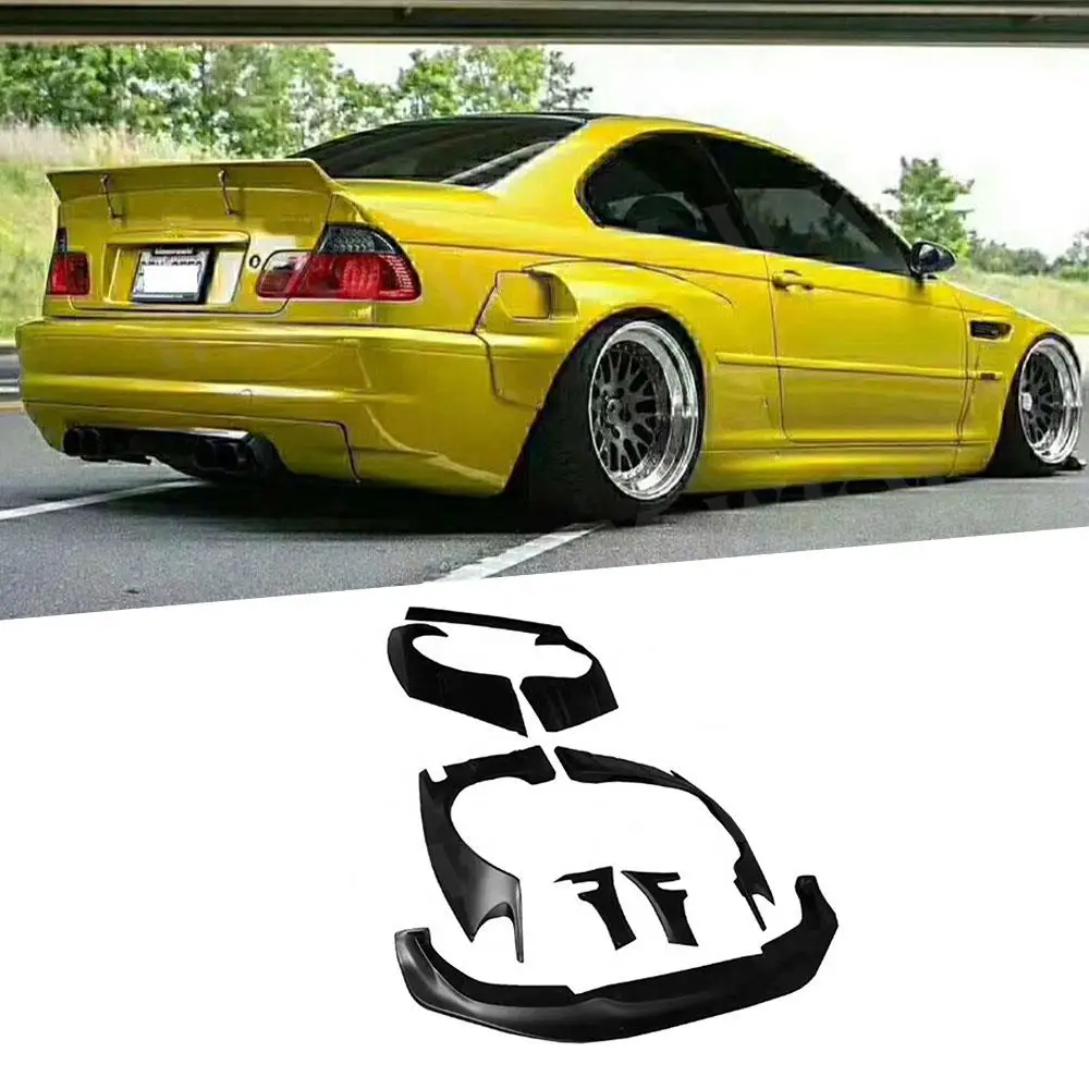 Kit Carrozzeria Larga Per Bmw E46 Frp Copertura Bodykit In Fibra Di Vetro Labbro Anteriore Parafango Posteriore Tronco Spoiler Rocket Bunny Parts Car 