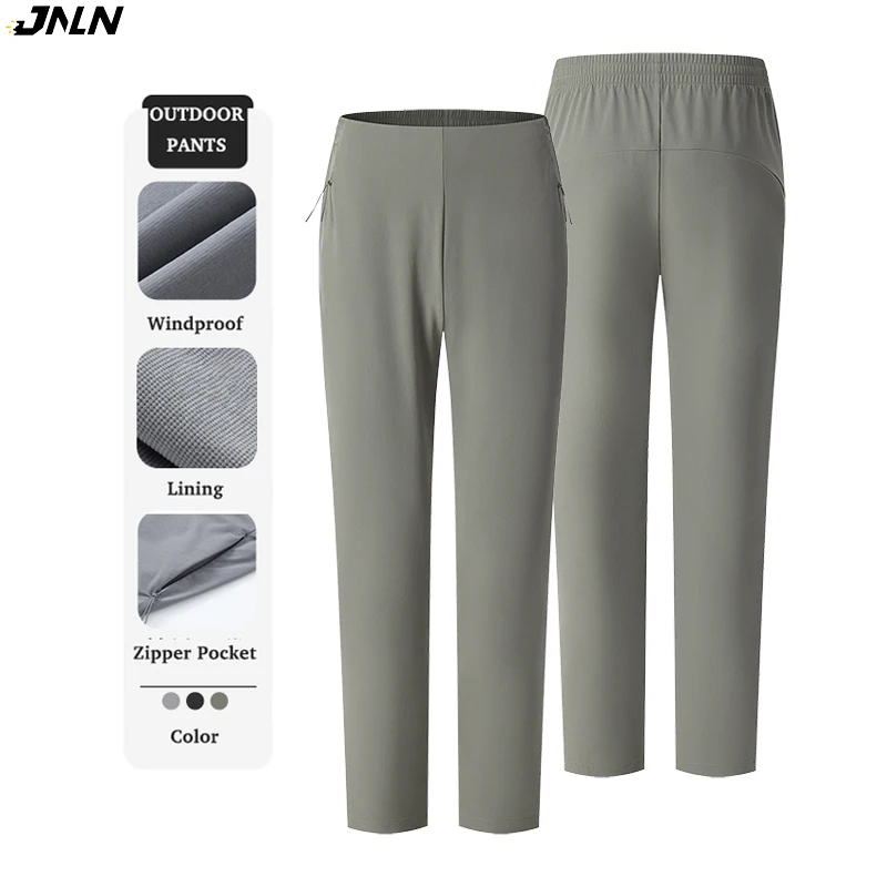 JNLN 유니섹스 트레킹 바지 하이킹 등산 탄성 바지 남성 여성 봄과 가을을위한 따뜻한 방수 카고 바지