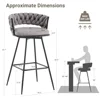 Modern Woven Design Swivel Barstools Set of 4 Stool Chair 26" with Back Indoor Restaurant Kitchen Bistro Entertainment Area Café 2