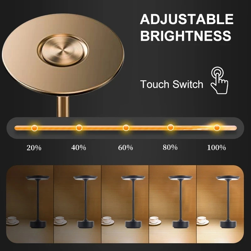Restaurant Bar Desk Lamp Dimming Atmosphere Waterproof IP40 USB Charging Touch Switch Decoration Lamp Simple Charging Table lamp 5