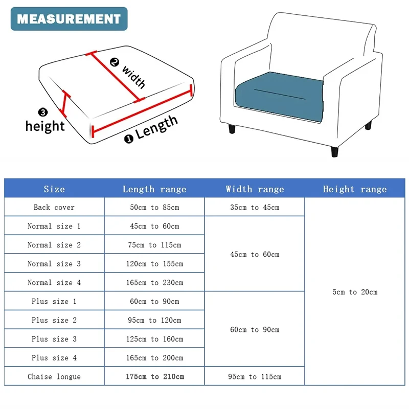 1PC Waterproof Sofa Couch Cover Elastic Seat Cushion Cover L shaped Combination Chaise Sofa Slipcover For Living Room Home Decor 3