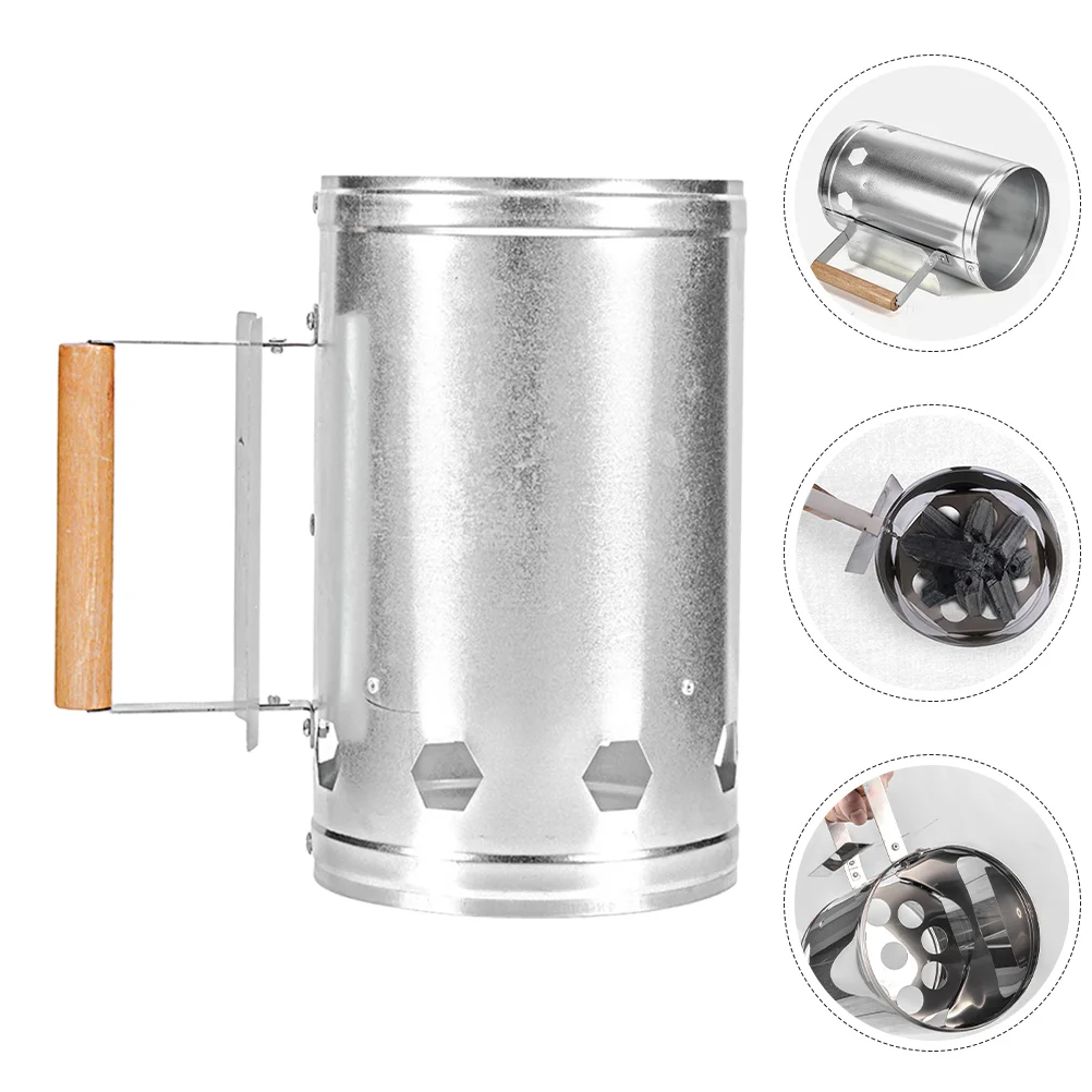 

BBQ Charcoal Fire Bucket Ignition Supply Portable Chimney Starter Barbecue Can Grill Starting Tool