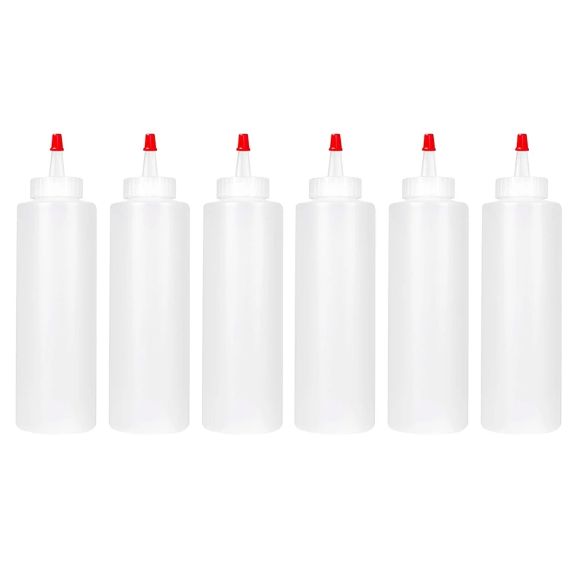 

Флаконы для соусов-16 унций, 6 шт., идеальные контейнеры для кетчупа, барбекю, соусов, сиропа