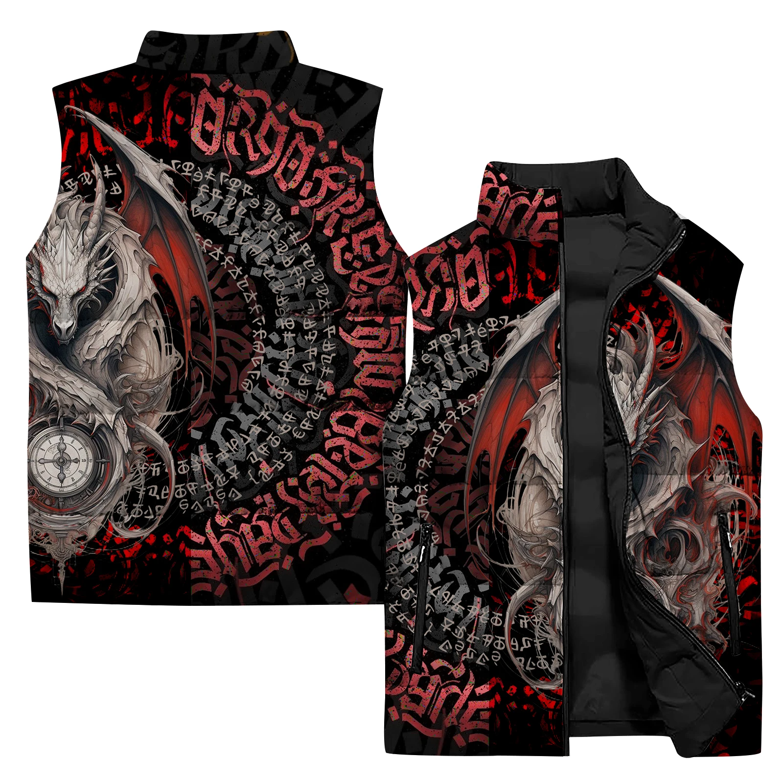 thumbnail image 1 of Chaleco de trabajo con diseño de serpiente para hombre, abrigo cálido con diseño de cuervo, novedad en abrigos y chaquetas, moda de invierno para hombre, chaleco aislante fresco de zorro para hombre,, 1 of 5
