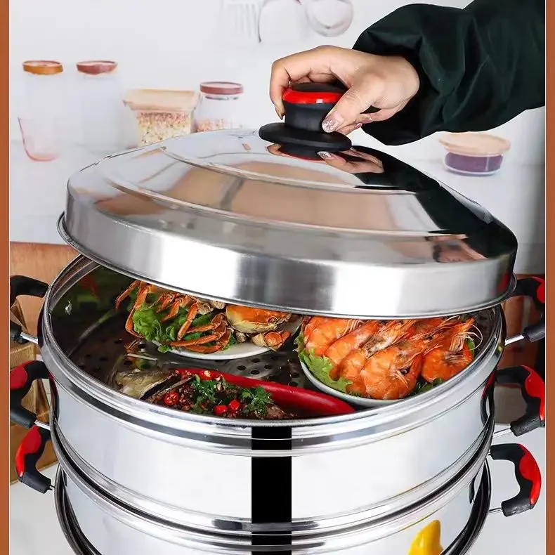 Commercial electric steamer multifunctional high-capacity electric steamer thickened stainless steel three-layer 2