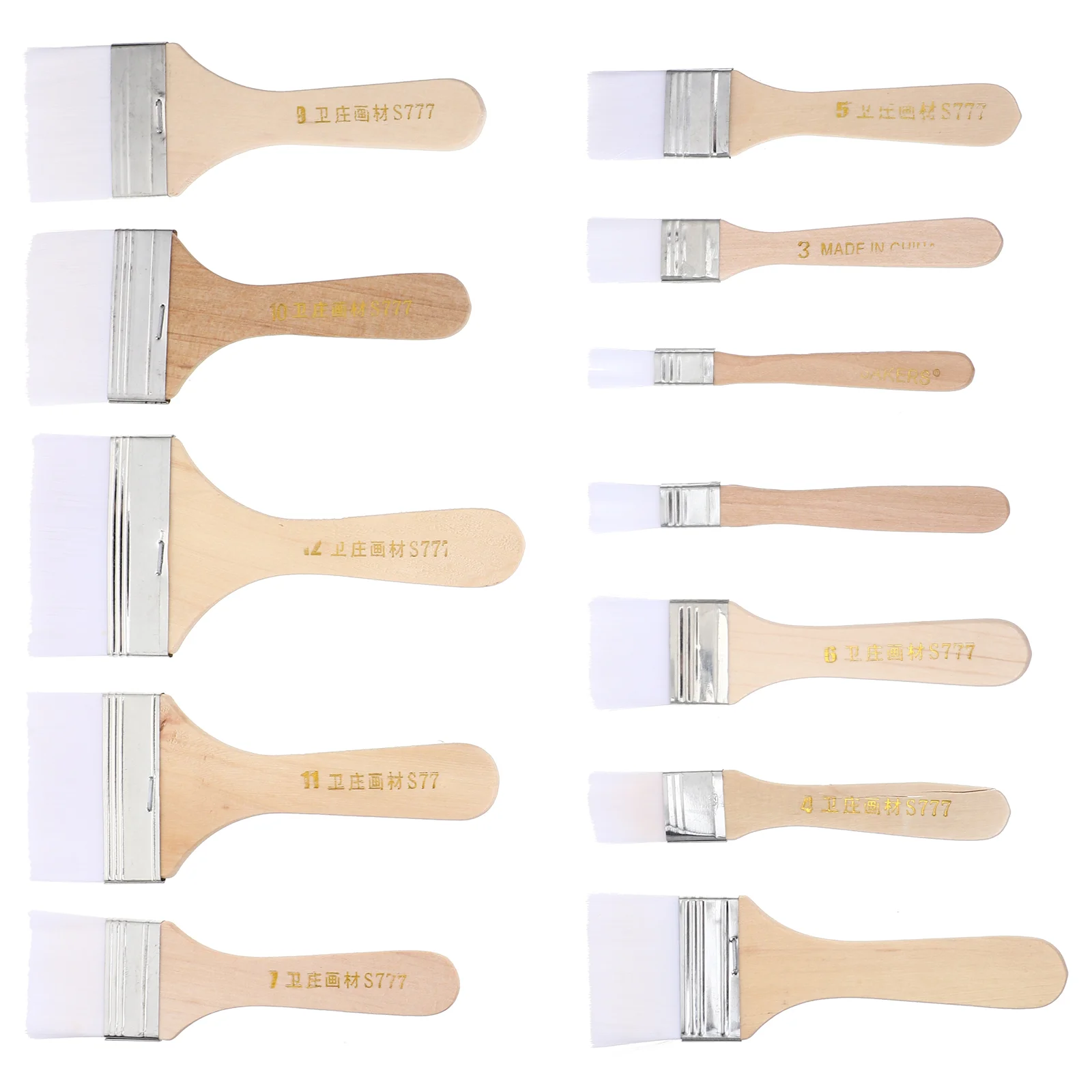 

Flat Paint Brushes Assorted Sized Art Pigment Watercolor Acrylic Oil Nylon Drawing Artist Crafts Canvas Varnish Brush