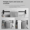 1pc Black Space Aluminum Towel , Towel Rack For Bathroom, Wall Mounted Holder, Bathroom Hanger, Bathroom Accessories