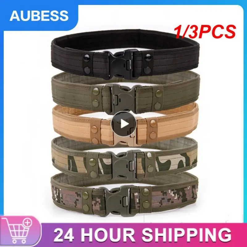 

1/3PCS Quick Release Military Tactical Belt Army Style Combat Belts Fashion Men Camouflage Canvas Waistband Outdoor Hunting