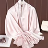 Solid Color Luxury Fashion Women Hijab Scarf Long Silk Soft Comfortable Scarves Shawl Muffler Neckerchief Outdoors Bandanna Lady 5
