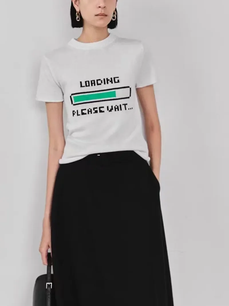 

Summer T-Shirt For Women Letter Printed O-Neck Short Sleeve Tops