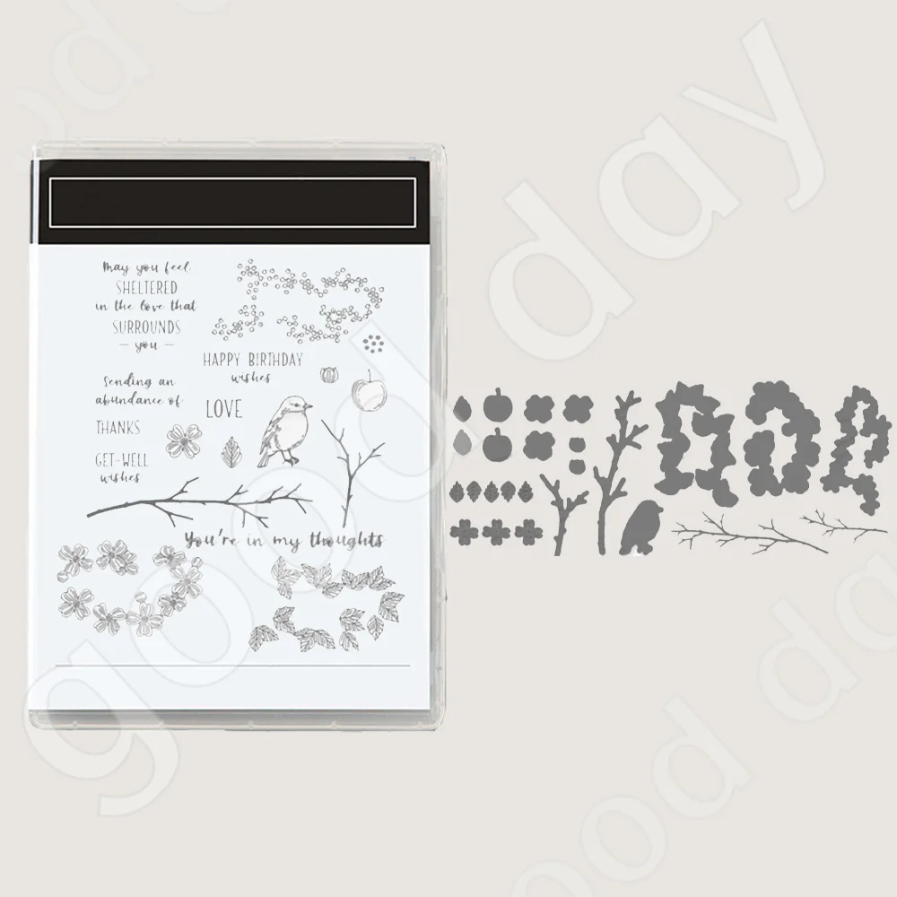 Kit Tampons Transparents, Pochoirs PET Et Matrices De Découpe Métal - Motifs Météo, Pour Scrapbooking Et Cartes