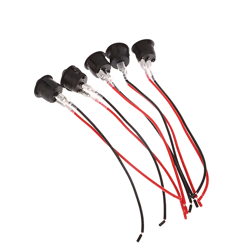 5Pcs Round Rocker Switch With Wire 2 Positions Black ON/OF Miniature Button Switch 12V Miniature Rocker Switch With Wire