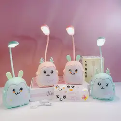 Novo criativo dos desenhos animados chifres coelho carregamento noite luz interior animal led ubs candeeiro de mesa presente das crianças lâmpadas de mesa leitura