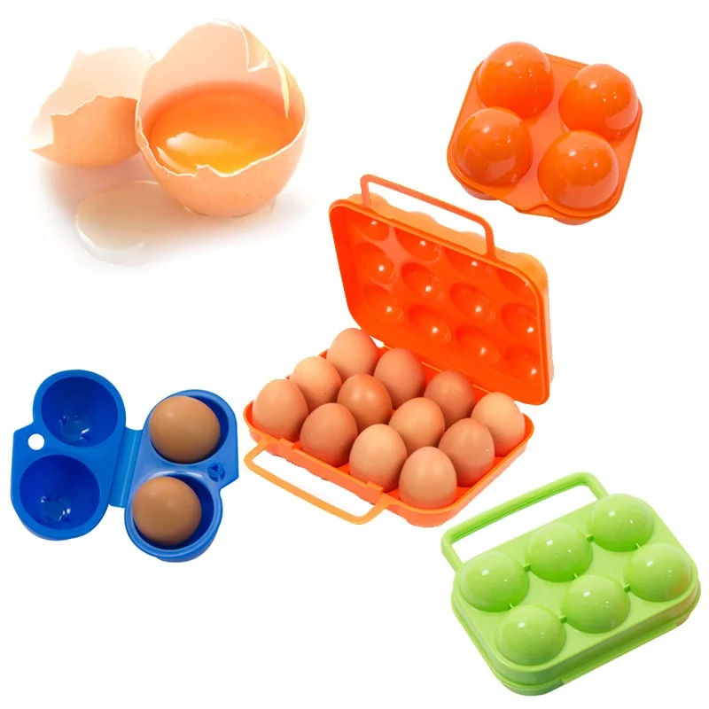

Outdoor Foldable 4 Grid Egg Carton Portable Camping Plastic Pack Eggs Box Picnic Anti-Broken Anti-Pressure Storage Case