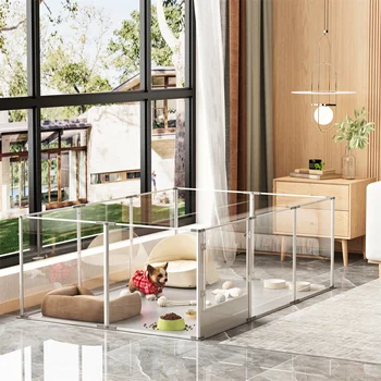 Extra Large 10 Panels Sleek Acrylic Dog Playpen Fence Pet Enclosure Fertility Cage Pet Whelping Box Playground