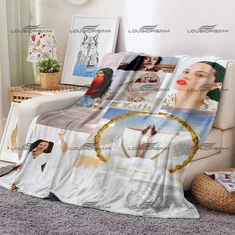 Pop Female Star Flannel Decorative Thin Blanket Rosalia Vila Tobella Beautiful Photo Blanket Portable Home Travel Office Blanket 2