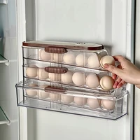 1PCS Home Refrigerator Egg Organizer Sliding Egg Carton Automatic Egg Roller Organizer Kitchen Countertop Egg Shelf 2