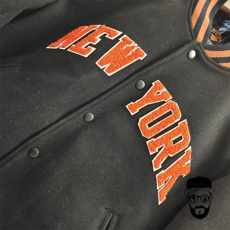 Customized embroidered logo couple baseball jersey, thickened cotton jacket