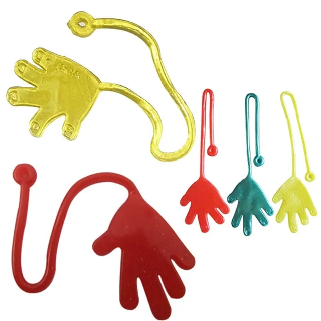 10Pcs Elastically stretchable sticky palm Climbing Tricky toys Kids Sticky Toys Funny Jokes Trick Toys Party детские игрушки 4