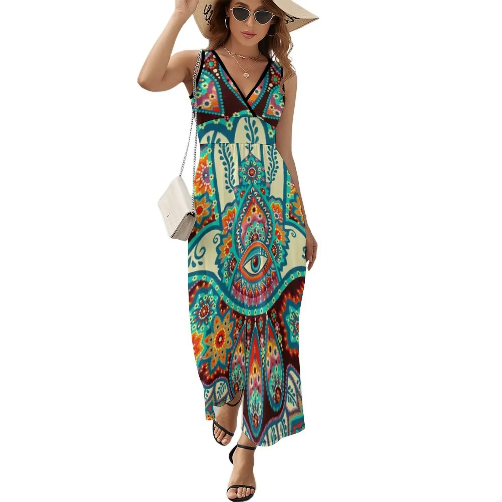 

Hamsa Hand Sleeveless Dress Party dresses for women elegant dress