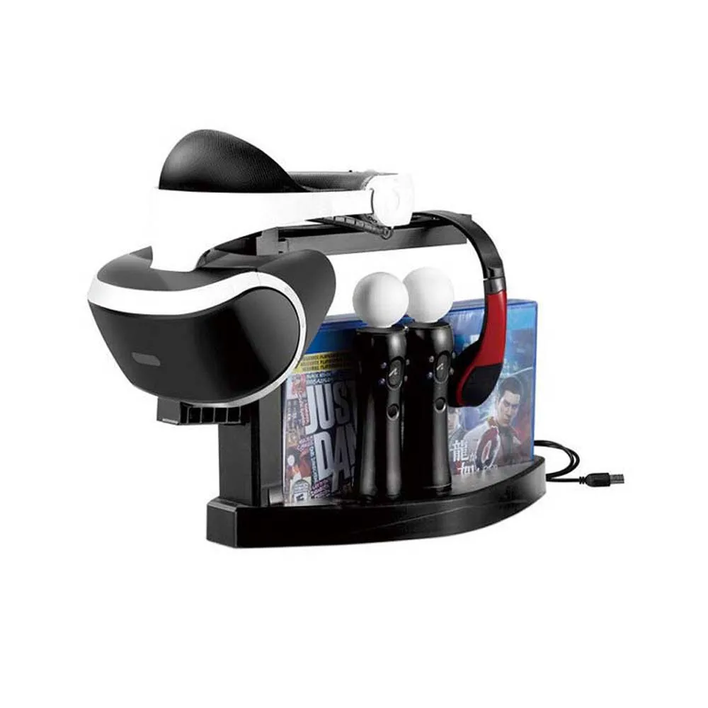 Для контроллера PS4 Move, зарядная станция, зарядное устройство, док-станция, кронштейн для PSVR, дисплей 2 дюйма, подставка для дисков