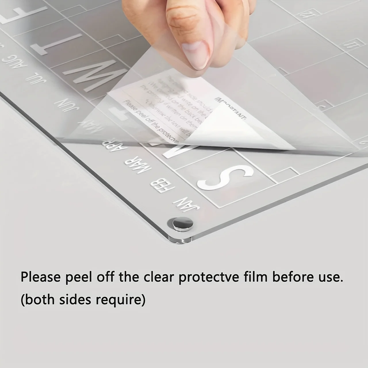 Magnetic Acrylic Dry-Erase Calendar-Clear Planner for Fridge, Ideal Kitchen Organizer for Home & Office with Marker Pen Included