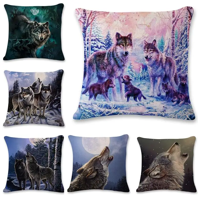EMPIRE Basic Pillow — Winter Wolves Moonlight main image 0