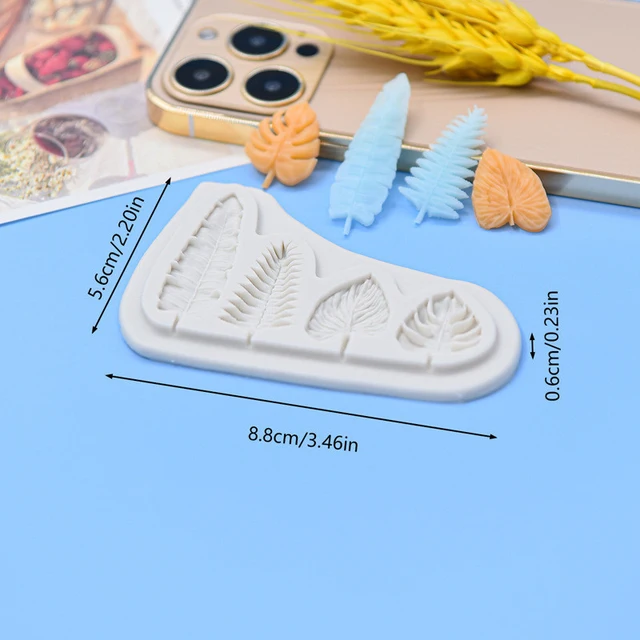 Szimuláció Trópusi Pálmalevél Szilikon Penész Teknős Levél Cupcake Topper Diy Csokoládé Tészta Fondant Torta Díszítő Szerszámok - Image 6