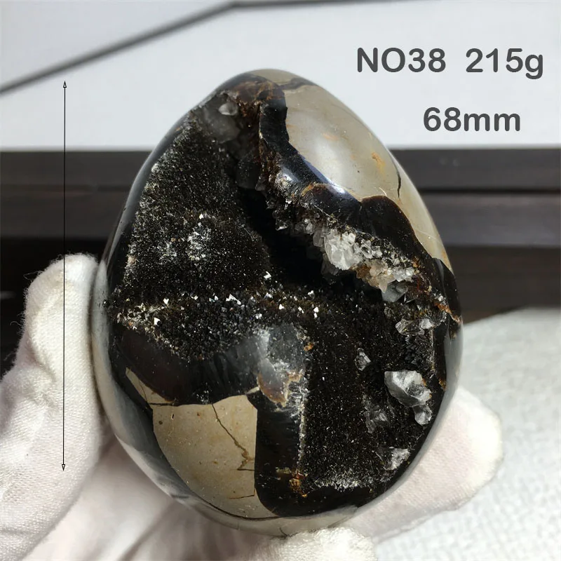 

Natural Septarian Druzy Crystal Dragon Egg Stone Shinning Ornaments Feng Shui Room Decor Witchcraft Spiritual Meditation Healing