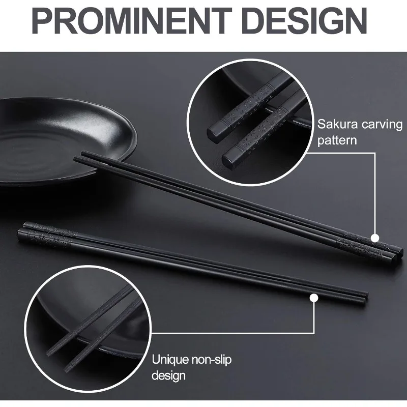 Chopsticks Reusable Bamboo Food Grade Lightweight Non-Slip Cutlery Dishwasher Safe Kitchen Tools for Any Dining Occasion