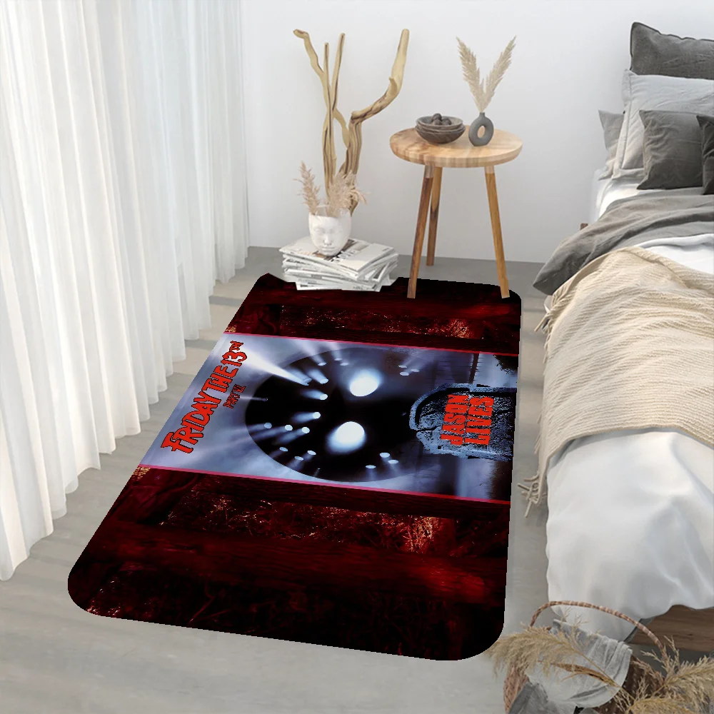 Orror Movie Friday the 13th Floor Mat INS Style Soft Bedroom Floor House Laundry Room Mat Anti-skid Household Carpets 2