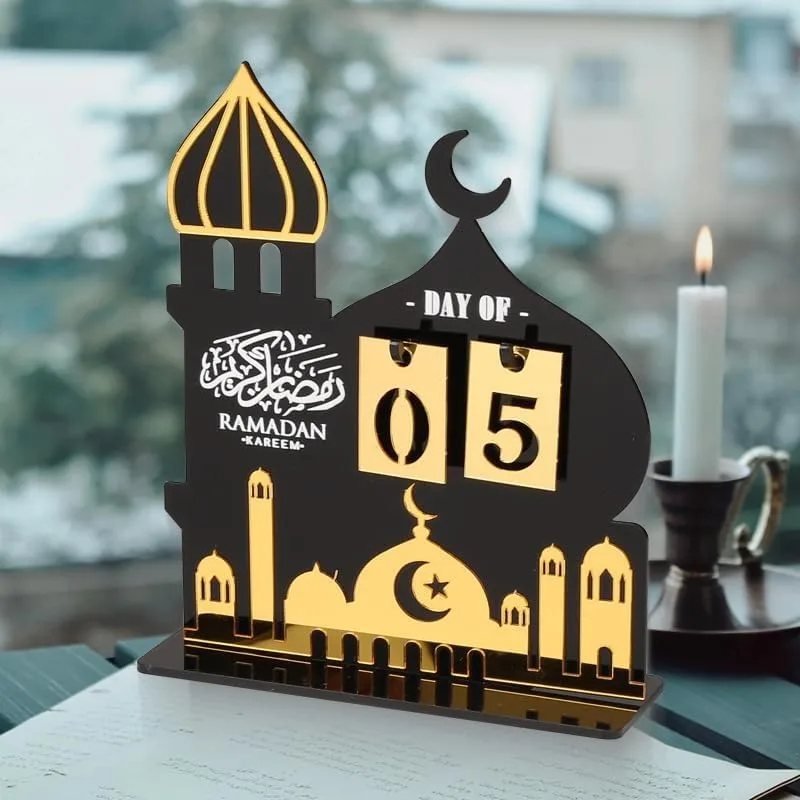 2025 Eid Acrylic Countdown Calendar DIY Home Muslim Islamic Festival Party Decorations Eid Gifts Ramadan Ornaments Kids Gifts
