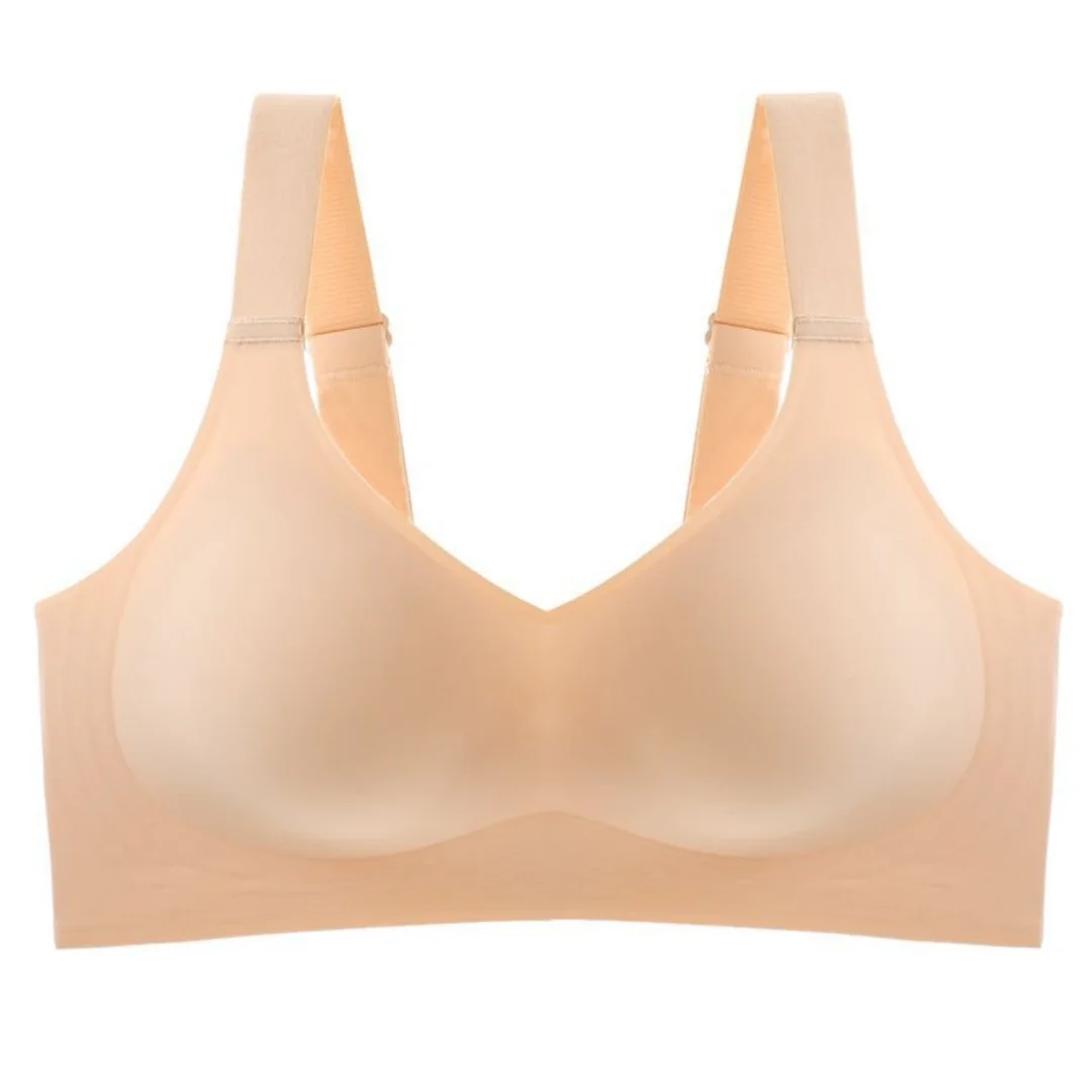 Women's Seamless Push-Up Sport Bra - Soft, Wireless, Padded Lingerie with Wide Shoulder Straps