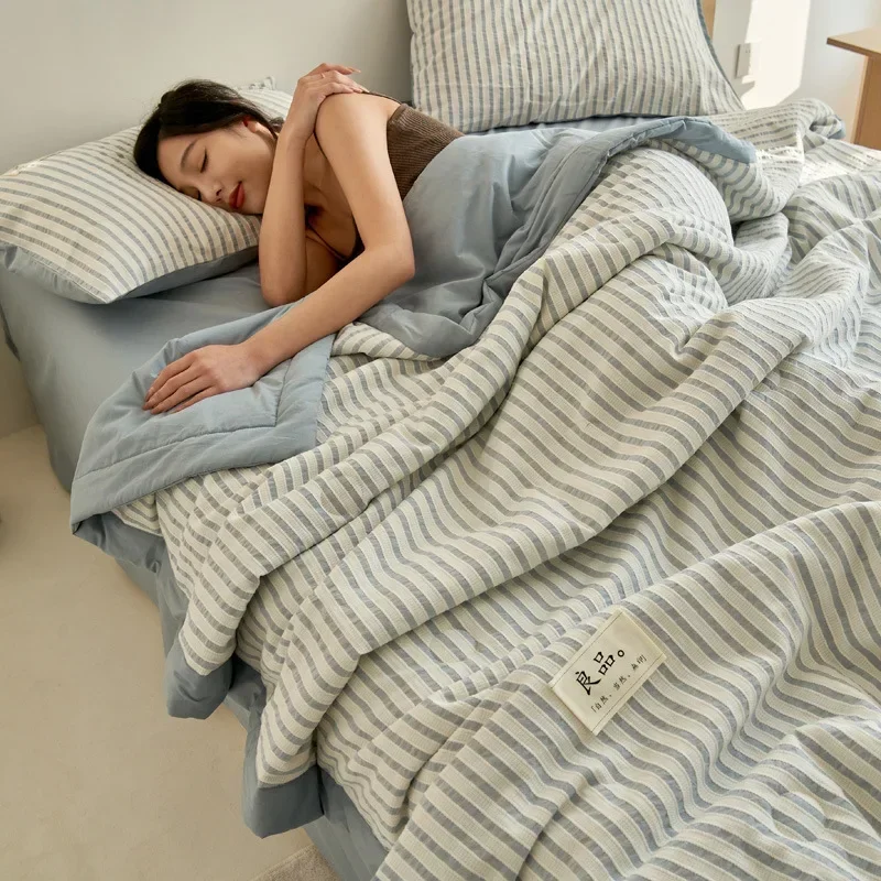 New High-end Jacquard Summer Quilt Cotton Fabric Soya Fibre Filling Thin Comforter Soft Skin Fiendly Summer Blanket summer quilt summer quilt set bed comforter