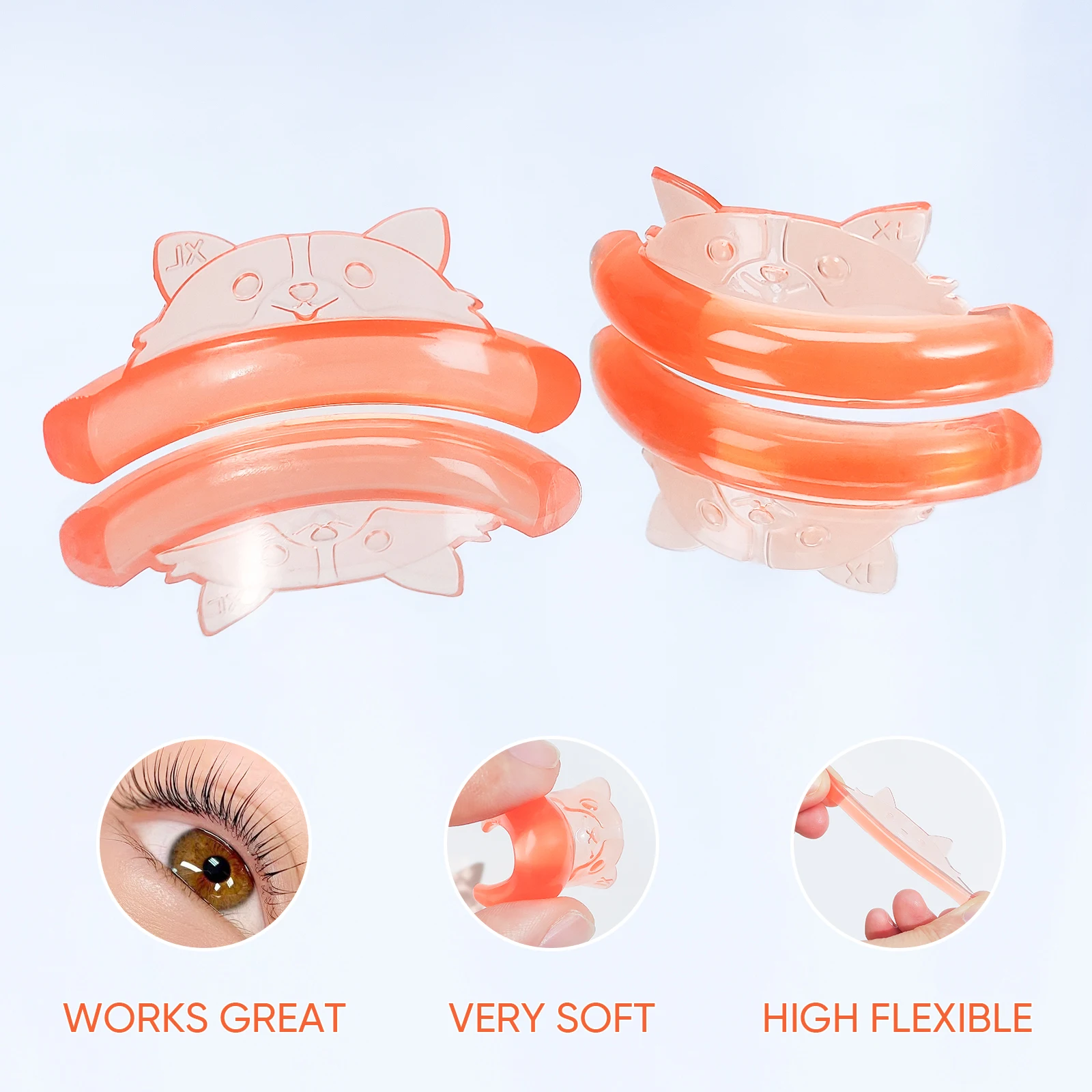 C Curl Silicone Eyelash Perm Rod Shield 5 Pairs Sticky Lash Lift Pad Lifting 3D Eyelash Curler Accessories Makeup Tool eyelash patches eyelash pads eyelash accessories eyelash extension supplies