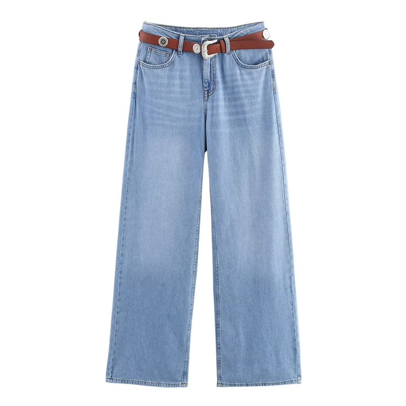 Women 2 Pieces Denim Pants Sets 2025 New Fashion Denim Vest Top Belt Trousers Women's Suit Casual Two Piece Woman Outfits