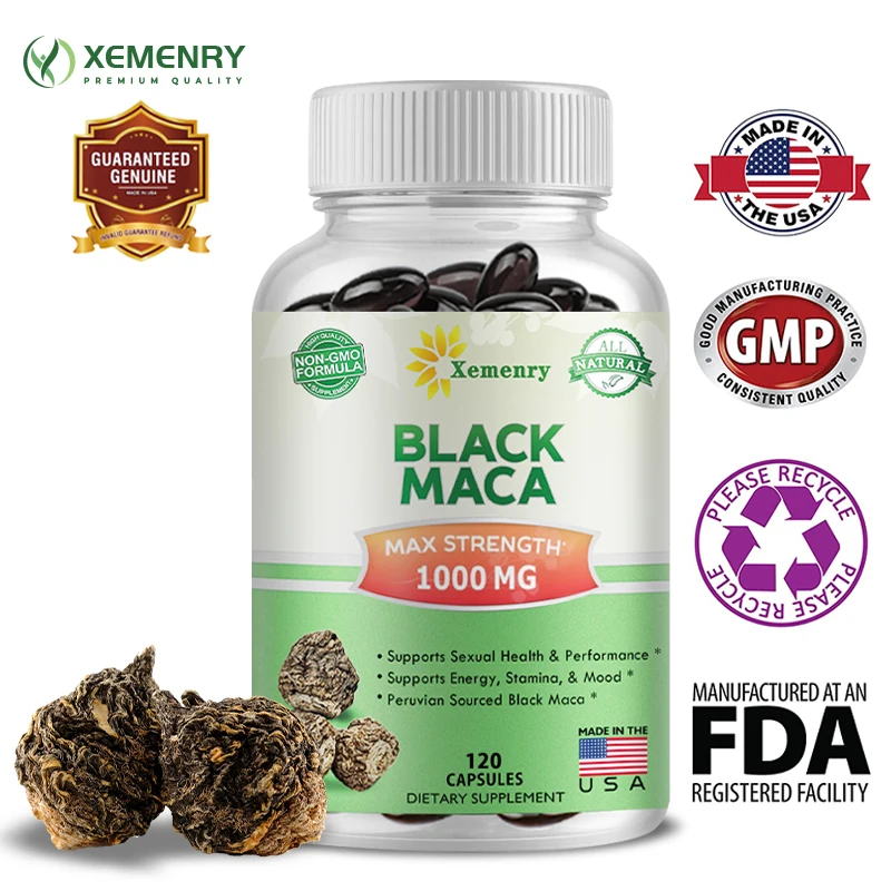 

All Natural Black Maca Root Extract Soft Capsules Non-GMO
