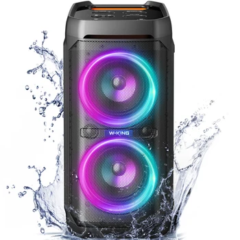 W-KING 100W RMS Bluetooth Speakers, IPX6 Waterproof, V5.3 Portable Party Boombox Wireless Deep Bass/115dB Loud Massive Sound 1